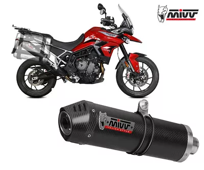 Mivv Slip-on Exhaust OVAL Carbon Cap Kat TRIUMPH TIGER 900 GT 2021 > 2023 • $369.64